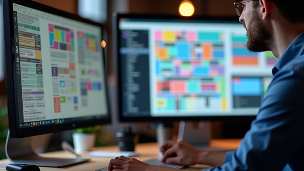 Laptop-Bildschirm mit SVGO-Tool und Vorher-Nachher-Vergleich von Icon-Dateien