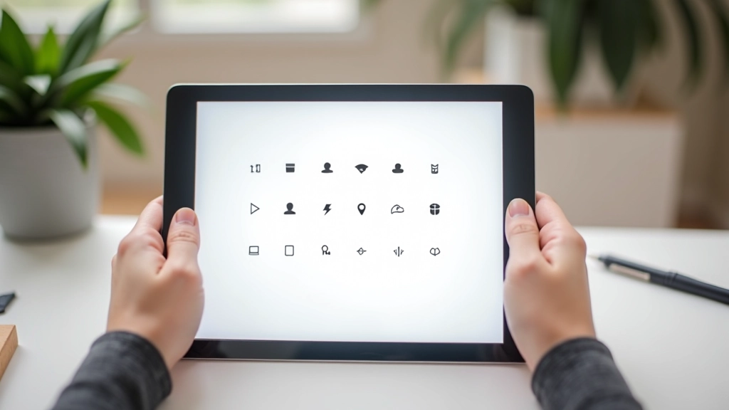 Übersicht verschiedener Icons in einheitlichem Design mit gleicher Strichstärke und Größe